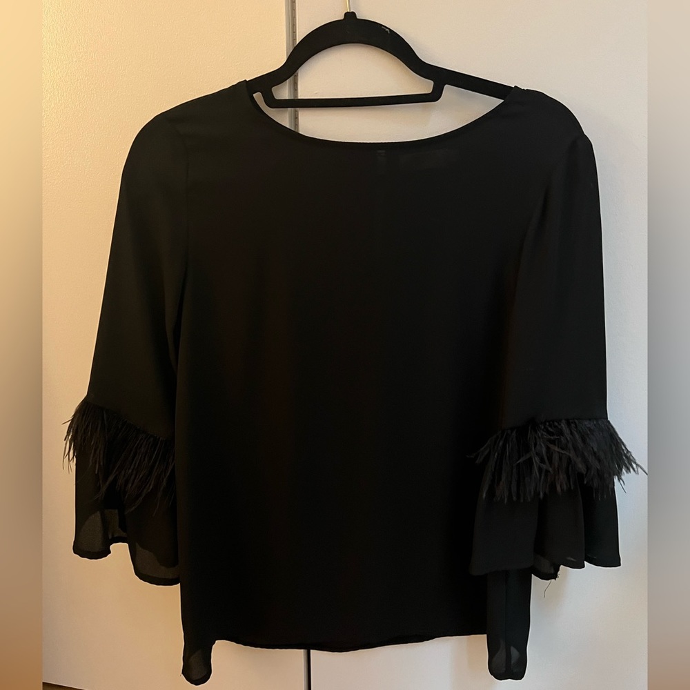 Black long-sleeve blouse